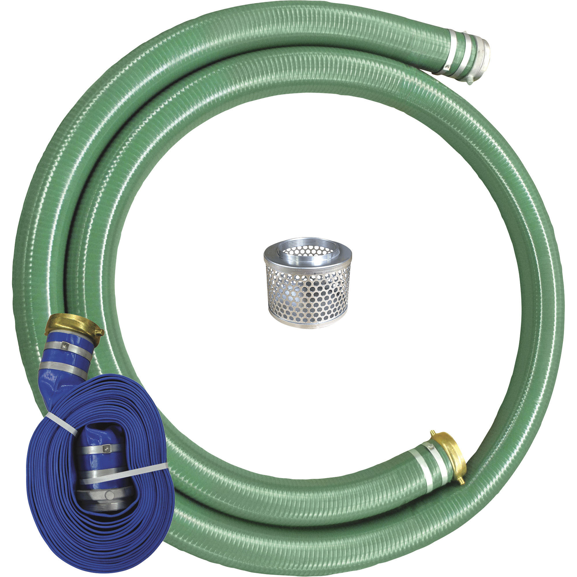 JGB Enterprises Pump Hose Kit, 4in. Dia., 15ft. Suction Hose, 25ft. Discharge Hose, Model# A007-NTEHOSEKIT-4